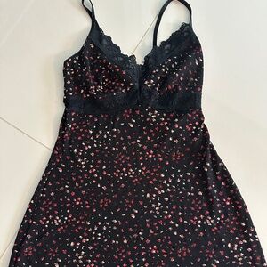 Black Tank with Mini Roses